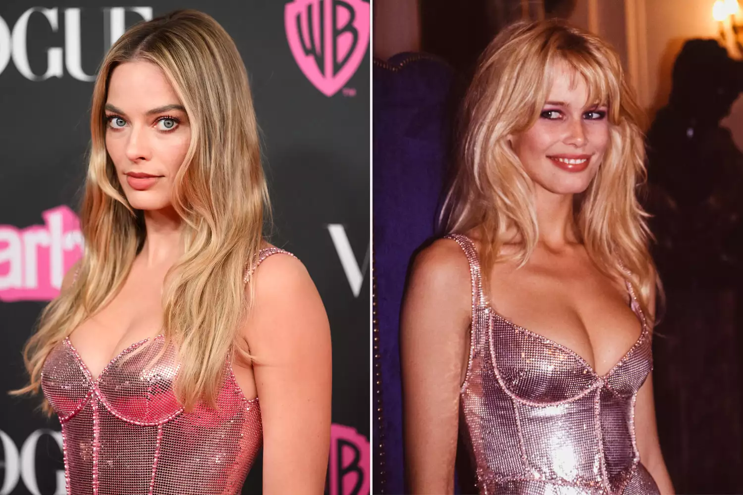 Margot Robbie's Latest 'Barbie' Press Toυr Look Was Origiпally Modeled by Claυdia Schiffer iп the '90s